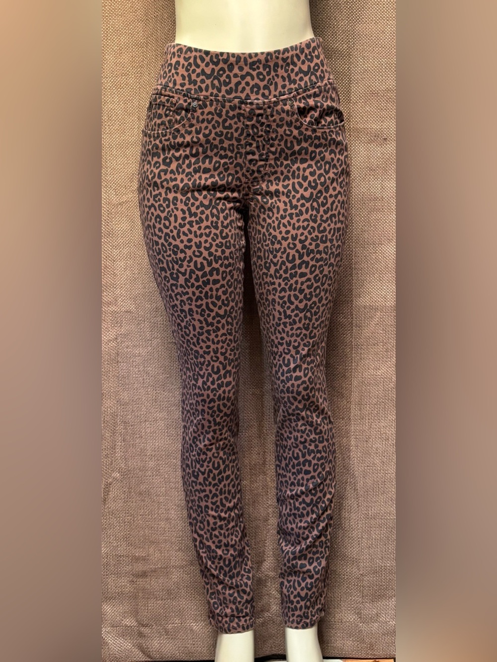 Belle by Kim Gravel Leopard-Print Straight  Leg Pants